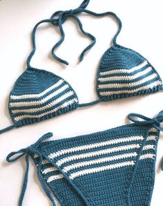 Deborah O'Leary Patterns ♥️ on Etsy #crochet #yarn #knit #baby Crochet bikini pattern.  Easy to make #cheeky, #boho style, bathing suit pattern.  This listing is for a #CROCHET PATTERN, not the physical bikini.  ♥️  This bikini pattern was... #crocheting #crafts Crop Tops Crochet, Bathing Suit Patterns, Crochet Bathing Suits, Bikinis Crochet, Baby Pattern, Baby Crochet Patterns Free, Irish Crochet Dress, Crochet Swimwear, Brazilian Cut