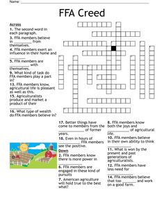 a crossword puzzle with words and pictures