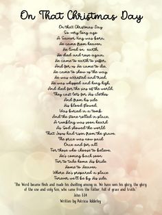 ❤️Description❤️ Get Christian poetry for Christmas this year with "On That Christmas Day" Christmas Art Print Christmas Poem for your home and family today. On that day so long ago our Savior was born. Be reminded of this year round with this Christian Christmas Jesus Artful Wall Art. This is a unique Christmas Home Decor Gift For Christians or anyone who desires to know the true meaning of Christmas.  ❤️Details❤️  𝗪𝗛𝗔𝗧'𝗦 𝗜𝗡𝗖𝗟𝗨𝗗𝗘𝗗 𝗜𝗡 𝗬𝗢𝗨𝗥 𝗣𝗨𝗥𝗖𝗛𝗔𝗦𝗘 𝗜𝗡𝗦𝗧𝗔𝗡𝗧 𝗗𝗢𝗪𝗡𝗟𝗢𝗔𝗗. 𝗗𝗜𝗚𝗜𝗧𝗔𝗟 𝗙𝗜𝗟𝗘 𝗢𝗡𝗟𝗬. 𝗡𝗢𝗧𝗛𝗜𝗡𝗚 𝗪𝗜𝗟𝗟 𝗕𝗘 𝗦𝗛𝗜𝗣𝗣𝗘𝗗 Once your purchase is completed, you will gain access to 2 zip files containing a PDF with printing instructions and 5 high-resolution JPG files (300 dpi) in the following sizes: - 20 x 20" (1x1 Ratio) - 24 x 3 Christian Tree Decorations, True Meaning Of Christmas Quotes Jesus, Christian Christmas Quotes Inspirational, Christian Christmas Quotes, Christmas Poem, Christmas Art Print, Christmas Poems, Meaning Of Christmas, True Meaning Of Christmas