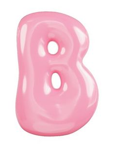 a pink balloon shaped like the letter b