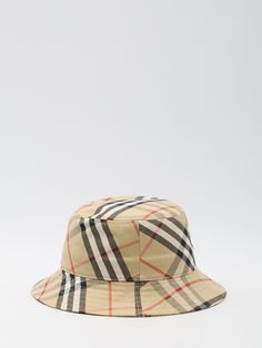 Bucket hat in cotton blend with Burberry Check motif. It features Equestrian Knight Design. Size nationality: US Product number: 4813398 Product code: 8085726A2021 Composition: 66% polyester, 34% cotton Designer Adjustable Hats For Travel, Designer Beige Adjustable Hat, Designer Adjustable Beige Hat, Designer Flat Brim Travel Hat, Designer Brown Hats For Spring, Designer Brown Hat For Spring, Designer Adjustable Bucket Hat With Curved Brim, Designer Flat Brim Hat For Travel, Designer Brown Hat For Travel