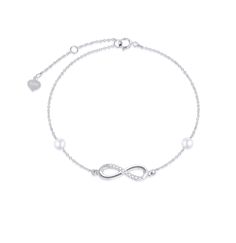 PRICES MAY VARY. 【Material】 Stone: Natural diamond, Freshwater cultured pearl; Metal: 14k real gold (58.5% pure gold, Not just a covering of gold-plated ). This white gold anklet for women is Nickel-free and high-quality. 【Design】 Decorated with white diamonds and pearls, this yellow gold infinity anklets a dianty and could fit well with many outfits. 【Measurement】Diamond: 1.1-1.3 mm, Clarity: SI2-I1, Color: I-J; Total: 0.11 ct; Infinity shaped: 7.5 mm * 17 mm; Pearl: 4 mm; Length: 9.4+0.8+0.8 i Gold Infinity Bracelet, Infinity Anklet, Gold Pearl Jewelry, Bracelet Packaging, Anklets For Women, Clean Gold Jewelry, Pearl Love, Silver Gold Jewelry, Gold Anklet