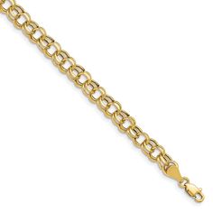 14k Yellow Gold Diamond Cut Charm Bracelet - 7-inch, 6.25mm, Lobster Clasp Gold Charm Bracelet, Diamond Charm, Fine Jewelry Bracelets, Yellow Gold Bracelet, Fine Jewelry Gift, Bracelets And Charms, Selling Jewelry, Gold Charm, High Quality Jewelry