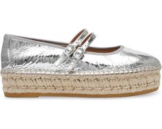 Women's Steve Madden Brinn | Zappos.com Casual Metallic Sandals For Spring, Silver Leather Sandals For Spring, Spring Silver Leather Sandals, Metallic Round Toe Sandals For Spring, Spring Metallic Round Toe Sandals, Metallic Leather Sandals For Spring, Silver Metallic Leather Sandals For Spring, Spring Silver Metallic Leather Sandals, Platform Flats