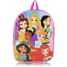 These Officially Licensed Disney Princesses backpacks are perfect for any little princess girl that wants to look adorable and stylish at School or Camp. These fan favorites feature some of the most iconic Disney Princess characters like Cinderella, Ariel, Tiana, Jasmine, Belle, Mulan, Snow White, Moana, Elsa, Anna, Stitch and Minnie Mouse! Give your kids some excitement with our great variety of styles to choose from, whether it’s our 6-piece design backpacks that comes with lunch bag, water pouch with snap hook and 2 keychains or our standard design backpacks with keychain or our shiny front cover standard ones with 1 Large compartment no mesh side pockets. Measuring approximately 16” x 12” x 5”, Our girl bookbags have more than enough space for all your school supplies and needs. Includ Backpacks For Kids, Disney Princess Backpack, Princess Backpack, Frozen Kids, Disney Princess Characters, Girls Backpack, Kids School Backpack, Princess Kids, Backpacks For School