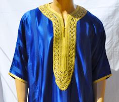 Moroccan kAFTAN for men, oriental kaftan, All sizes are Available Beautiful Moroccan kaftan in cotton for men. This Moroccan clothing is handmade in soft fabric cotton. This kaftan is very pleasant to wear mainly in summer, at the beach, after a spa, indoor, outdoor, at a party... Very fast to wear, not stick to the skin, this kaftan is a really must have clothing. - Cotton - embroidery - Machine washing return policy I check myself each product and sell only the best quality products in any case ; if you are not satisfied with the product . first; please contact me and i will do everything to your satisfaction. In any case you have a 100% Guarantee and refund. within 14 days in its original packaging and an condition the item is its original condition as received. buyer pay shipping and a Traditional Festival Thobe With Dabka Embroidery, Traditional Short Sleeve Kaftan For Eid, Traditional Short Sleeve Kaftan, Traditional Short Sleeve Kaftan For Ceremonies, Traditional Short Sleeve Kaftan For Festive Occasions, Traditional Tunic Kaftan For Diwali, Traditional Long Kaftan For Diwali, Ceremonial Thobe With Traditional Patterns For Eid, Traditional Short Sleeve Thobe For Eid