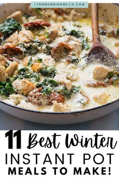 11 Best Easy Cozy Instant Pot Meals To Make! | Lynn Mumbing Mejia Easy Winter Meals Crock Pots, Meals For Cold Weather Winter, Cold Weather Supper Ideas, Best Winter Recipes, Instant Pot Comfort Food Recipes, Crockpot Winter Meals, Winter Healthy Meals, Cold Day Dinner Ideas, Winter Meals Dinners