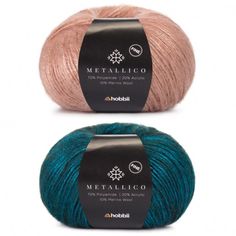 two balls of yarn with different colors