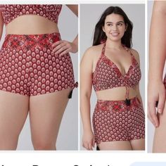 Cacique Size 26/28 Two Piece Swimsuit (28) Swim Short (26) Bikini Top Red Medallion Print Nwot Smoke Free Home All Sales Final Red High Waist Tankini For Beachwear, Red High-waist Tankini For Beachwear, Red Short Swimwear For The Pool, Red Short Swimwear For Pool, Red Short Length Swimwear For Beachwear, Red Short-length Swimwear For Beachwear, Red Short Length Swimwear For Beach, Red Fitted Short Length Swimwear, Red Fitted Short-length Swimwear