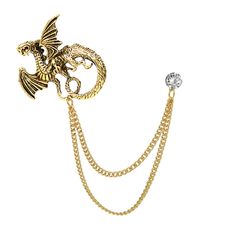 PRICES MAY VARY. The high-quality and beautiful antique gold plated dragon brooch pins made of zinc alloy and crystal rhinestone, stylish and attractive. can be decorated to suit, banquet clothing, clothing embellishment, wedding, etc.A fashionable and perfect gift for men. It's a beautiful piece of jewellery that you will always cherish. Men's blazer lapel pins are the perfect accessory for a blazer. Men's fashion animal dragon crystal pins add a stylish touch to your formal attire. You can eve Metal Lapel Pin Brooch As Gift, Gold Metal Pins For Gifts, Dragon Crystal, Dragon Brooch, Pin Fashion, Buy Gold And Silver, Amazon Jewelry, Lapel Brooch, Suit Shirt