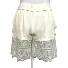 Reposhing This Item I Purchased From @Boomboom41. Loved It, But Ready To Rotate For Something New. Questions? Leave A Comment Below! Chic Lace Bottoms For Daywear, Chic Shorts With Lace Trim, White Lace Bottoms With Elastic Waistband, White Fitted Bohemian Shorts, Elegant Shorts With Lace Trim For Spring, Elegant Spring Shorts With Lace Trim, Bohemian Fitted White Shorts, Bohemian White Fitted Shorts, Elegant Lace Trim Shorts For Spring