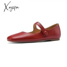 Women's Flat Shoes Genuine Leather 2024 New Spring Women's Mary Jane Shoes Red Literary Ballet Shoes Women Season: Spring/Autumn Occasion: Casual Closure Type: SLIP-ON Item Type: flats Fashion Element: Shallow Department Name: ADULT Style: Korean Style Outsole Material: Rubber Insole Material: PU Pattern Type: Solid Model Number: BSH0122207 Fit: Fits true to size, take your normal size Lining Material: PU color: black or red or beige size: 35 36 37 38 39 40 Size Chart size(CM) 35 36 37 38 39 40 Casual Red Leather Shoes For Spring, Casual Leather Shoes With Red Sole, Casual Leather Shoes With Red Sole And Flat Heel, Red Round Toe Flats For Fall, Fall Flats With Red Sole And Round Toe, Casual Leather Shoes With Red Sole And Round Toe, Red Low-top Loafers For Spring, Red Leather Shoes With Round Toe For Spring, Red Flat Heel Leather Shoes For Spring