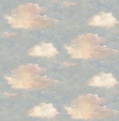 the sky is filled with white clouds in pastel colors