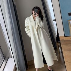 Women Double Faced wool long coat,White Long Wool Coat,Oversize Wool Overcoat,Wedding Wool Coat,Wrap Wool Coat,Warm winter coat,Outerwear Vivian Seven Jaket Motor, Jackets Oversized, Woolen Coat Woman, Wool Jackets Women, Chic Outerwear, Long Coat Women, Long Wool Coat, Women Overcoat, Fur Coats