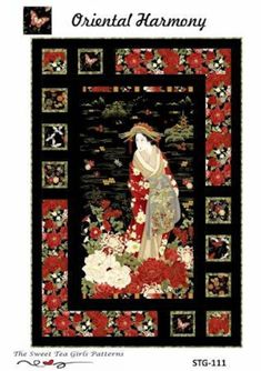 "Oriental Harmony Quilt Pattern is perfect for a panel quilt.  Any 24\" panel would be amazing in the pattern From Sweet Tea Girls Patterns By Leigh Headinton" Japanese Quilt Patterns, Amish Quilt Patterns, Asian Quilts, Chinese Fabric, Panel Quilt Patterns, Chinese Theme, Big Block Quilts, Fabric Panel Quilts, Japanese Quilts