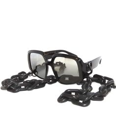 Authentic & Brand New Comes With Original Packaging. Elegant Metal Sunglasses For Evening, Chic Black Metal Sunglasses, Black Metal Sunglasses For Party, Black Metal Sunglasses For Parties, Black Metal Party Sunglasses, Modern Black Jewelry With Chain Strap, Luxury Black Jewelry With Chain Strap, Black Glass Chain Jewelry, Chain Sunglasses