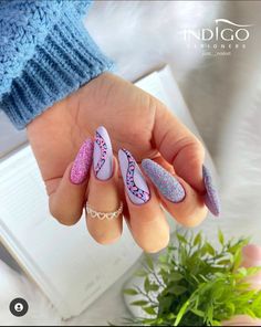 June Nail Designs, Nailart Summer, Fresh Manicure, Bright Summer Nails Designs, June Nails, Fun Summer Nails, Purple Nail Art, Bright Summer Nails, Purple Nail