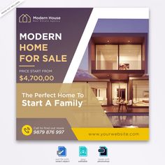 a modern house for sale flyer