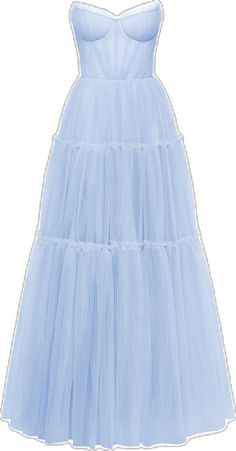 Blue Tulle Dresses With Ruffled Skirt, Blue Tulle Dress With Ruffled Skirt, Spring Tulle Maxi Dress With Ruffles, Light Blue Tulle Dress For Summer, Light Blue Tulle Summer Dress, Light Blue Tulle Skirt Dress For Summer, Blue Long Tulle Dress, Blue Long Tulle Skirt Dresses, Organza Dress With Ruffles And Flowy Skirt