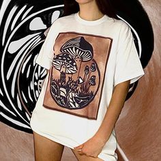 Mushroom Shirt Fairy Grunge Graphic Tee Cottagecore Vintage - Etsy Edgy Gifts, Mushroom Graphic, Black Mushroom, Mushroom Shirt, Brown Mushroom, Cottagecore Vintage, Y2k Baby Tee, Retro Streetwear, Y2k Top