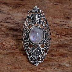 Rainbow moonstone cocktail ring, 'Flower Palace' - Hand Made Floral Rainbow Moonstone Cocktail Ring Indonesia Gifts For Travelers, Vintage Diamond Jewelry, Floral Rainbow, Ring Flower, Hippie Jewelry, Fantasy Jewelry, Girly Jewelry, Gothic Jewelry, Jewelry Inspo