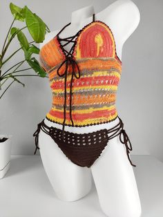 🏖️ Dive into summer with our exquisitely handcrafted crochet bikini set, made from high-quality acrylic yarn. This unique, bohemian-style swimwear offers the perfect blend of comfort and style, making it ideal for beach outings, pool parties, and tropical vacations. Each piece is carefully designed to provide a flattering fit, ensuring you feel confident and chic wherever you go. * Material: 100% soft acrylic yarn for durability and comfort. * Design: Elegant crochet pattern with adjustable str Beachwear Crochet Swimwear For Vacation, Crochet Beachwear Swimwear For Vacation, Crochet Swimwear For Beachwear Vacation, Crochet Swimwear For Poolside Vacation, Summer Beach Crochet Top With Macrame, Summer Beach Crochet Macrame Top, Summer Beach Macrame Crochet Top, Crochet Lace Top For Festival Beachwear, Crochet Swimwear For Beach Season Vacation