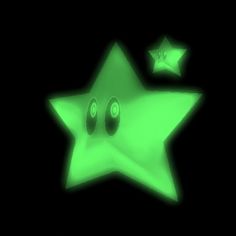 a green star with two speakers on it