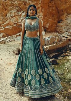 Ease-Turquoise Velvet Embroidered Lehenga Set-INDIASPOPUP.COM Turquoise Lehenga, Kali Lehenga Designs, Velvet Lehenga, Dress And Jacket Set, Lehenga Online, Backless Blouse, Desi Wear, Chaniya Choli, Designer Gowns