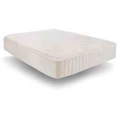 the mattress is white and has no sheets on it