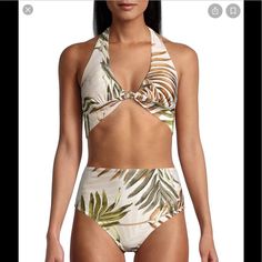 Bottoms Only New With Tags Beach Season Tropical Print Halter Top For Pool, Tropical Print Halter Top For Pool And Beach Season, Tropical Print Halter Top For Beach Season, Beachwear Halter Top With Tropical Print For Poolside, Tropical Print Halter Top For Beach Season Poolside, Tropical Print Halter Top For Poolside And Beach Season, Tropical Print Halter Top For Poolside, Tropical Halter Top For Poolside, Tropical Print Halter Top For Beach Party