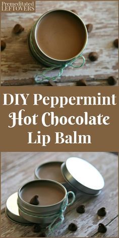 Chocolate Lip Balm, Peppermint Chocolate, Lip Balm Recipes, Peppermint Hot Chocolate, Homemade Lip Balm, Homemade Lotion, Diy Lip Balm