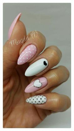 White Nail, Benidorm, Heart Nails, Classy Nails, Dream Nails, Valentines Nails, Cute Acrylic Nails