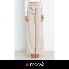 in stock Petal And Pup, Timeless Classic, Beige Color, Waist Tie, Wide Leg Pants, Pick Up, In Store, Buy Online, Trousers