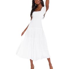 Show Me Your Mumu Lovely Maxi Midi Dress In White Size Medium You Will Be Feeling The Most Lovely In This White Linen Maxi Or Midi Dress With A Length Of 52”. You Will Love Its Gorgeous Ruffled Skirt And Sleeves Its Fitted Bodice In The Front, And A Very Cute Self Tie Bow Closure In The Back. Its Elastic Waist Ensures A Gap Free And Pinch Free Fit. You Will Love Its Rare Victorian, Romantic Style! Suitable For Feminine Women Who Enjoy Looking Effortlessly Beautiful With A Touch Of Simplicity. So Fitted White Tiered Midi Dress, White Square Neck Maxi Dress For Beach, White Square Neck Maxi Dress For Vacation, Elegant Square Neck Midi Dress For Vacation, White Square Neck Midi Dress With Ruffles, White Square-neck Midi Dress With Ruffles, White Midi Dress With Ruffles And Square Neck, White Square Neck Maxi Dress With Ruffles, White Square Neck Dress For The Beach