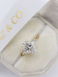 an engagement ring with a diamond in it