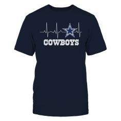 a cowboys t - shirt with the word cowboys written in white and a star on it