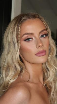 Formal Makeup Looks, Bridesmaids Makeup Ideas, Bridesmaid Makeup Blue Eyes, Classic Wedding Makeup, Wedding Makeup Blonde, Makeup Looks Blue Eyes, Spring Wedding Makeup, Bridal Makeup For Blue Eyes, Glam Bride Makeup