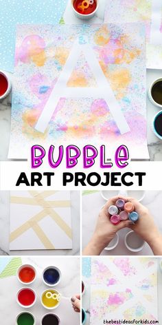 bubble art project for kids that is fun and easy to do with watercolors