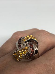 Vintage Citrine 925 Sterling Silver Gothic Ring Size 7 https://www.etsy.com/listing/735401400/vintage-citrine-925-sterling-silver?utm_source=crowdfire&utm_medium=api&utm_campaign=api Orange Jewelry With Diamond Accents For Gift, Gothic Ring, Vintage Jewelry Sets, Gothic Rings, Rings Cool, Vintage Jewels, 925 Sterling Silver Earrings, White Sapphire, Handmade Sterling Silver