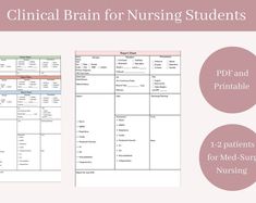 the medical brain for nursing students is shown in two separate sections, each with their own name