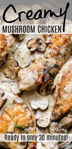 #HealthyLowCarbRecipes Mushroom Chicken Recipe, Chicken With Mushrooms, Chicken Smothered, Mushroom Recipes Healthy, Creamy Mushroom Chicken, Chicken Mushroom Recipes, Chicken Mushroom, Easy Chicken Dinner Recipes, Mushroom Sauce