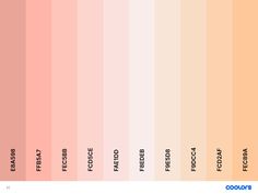 an orange and pink color scheme with the names of different colors in each section on it