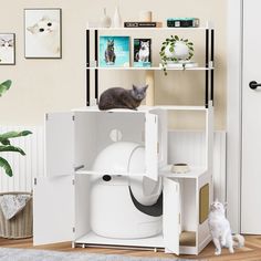 Cat Litter Box Enclosure Furniture Most of Automatic Kitty Litter Box – Overstock Cat Litter Box Ideas, Litter Box Ideas, Hiding Cat Litter Box, Diy Litter Box, Cat Feeding Station, Automatic Litter Box, Litter Box Covers, Cat Litter Box Enclosure, Kitty Litter