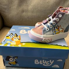 Bluey Sneakers, Never Worn, With Box! Bluey Shoes, Hightop Sneakers, Kids Shoes, New Color, Kids Shop, Shoes Sneakers, Color Blue, Like New, Nike