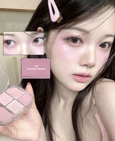 Pink Cool Tone Makeup, Pink Skin Tone Color Palette, Pink Japanese Makeup, Pink Korean Makeup Look, Makeup Ideas Pink Eyeshadow, Pink Makeup Asian, Cool Tone Makeup Products, Cool Tone Eyeshadow Looks, Korean Pink Hair