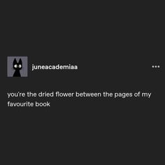 the text reads, you're the dried flower between the pages of my favorite book