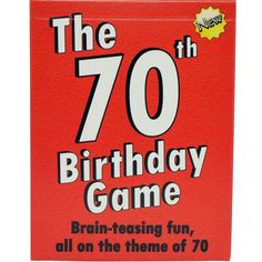 the 70th birthday game brainteasing fun, all on the theme of 70