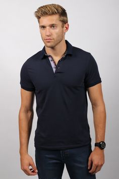 NAVY POLO SHIRT #T-6002P Fitted Navy Polo Shirt For Summer, Navy Short Sleeve Sporty Polo Shirt, Sporty Navy Short Sleeve Polo Shirt, Blue Johnny Collar Polo Shirt For Summer, Navy Fitted Polo Shirt, Fitted Navy Casual Polo Shirt, Navy Collared Sporty Polo Shirt, Blue Collared Polo Shirt For Business Casual, Blue Fitted Polo Shirt For Business Casual