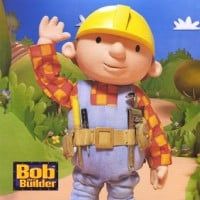 an image of bob the builder with his arms in the air