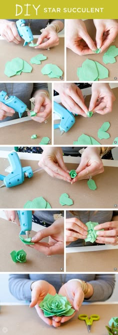 how to make paper shamrocks with scissors and other crafting supplies for st patrick's day